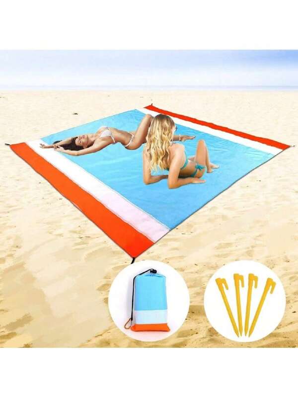 1 Pieza Manta de playa antiarena extra grande, Esterilla de playa extra grande, Esterilla de picnic portátil para viajes, campamento y senderismo, compacta y ligera, esencial para uso al aire libre
