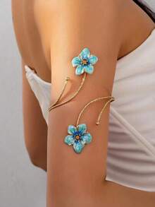 Prosta i wszechstronna ozdoba na ramię dla kobiet, Street Racket, bransoletka z otwartymi ustami, wisiorek z łańcuszkiem z muszli, dekoracja plażowa, dekoracja ślubna, bransoletka na ramię (wersja losowa), akcesoria na Walentynki - Złoto 5 - Zobacz 10