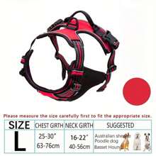Arnés para perros, arnés para mascotas sin tirón con 2 clips para correa, chaleco acolchado suave ajustable para perros, chaleco reflectante Oxford sin ahogo con asa de control fácil para perros grandes - El chaleco y la cuerda no son un conjunto y deben comprarse por separado
