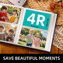 6-Inch Photo Album Holds 200 Photos, Minimalist Scrapbook With Insertable Pages, Family Album & Couples Memories, Suitable For Home, Couples, And Events. Perfect Gift For Easter, Halloween, And Thanksgiving.