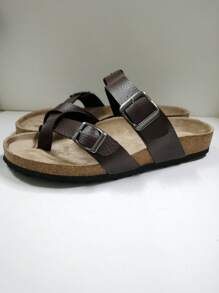 2025 New Crossed Toe Soft Cork Slippers Beach Sandals, Unisex - Chocolate Brown - View 4