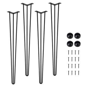 34"/40" Carbon Steel Hairpin Table Legs For Home & Office Furniture, 900LBS Load, Rust - Proof, W/Rubber Pads, Easy Install,Suitable For A Variety Of Furniture