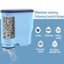 Bộ lọc máy pha cà phê 1/2/3/4 chiếc, tương thích với bộ lọc nước thay thế Saeco AquaClean CA6903, bộ lọc cà phê dạng túi tương thích, bộ làm mềm nước bằng than hoạt tính, bộ lọc nước (Màu xanh) - Màu xanh lam - Xem 6
