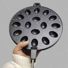 1pc 16-Cavity Black/Gray Oval Waffle Cast Iron Mold, Nut Cookies/Cake Pan, Suitable For Gas Stove Universal Nut Cake Baking Mold Egg Waffle Maker, Suitable For Graduation Gifts, Bachelor Party Gifts, Bridesmaid Gifts, Father's Day Gifts, Halloween Decorations, Halloween Gifts, Bridesmaid Proposal Gifts, Wedding Guest Favors, Birthday Party Decorations And Wedding Items, Weddings, Birthday Parties, Anniversaries, Holidays, Graduations - Multicolor - View 10