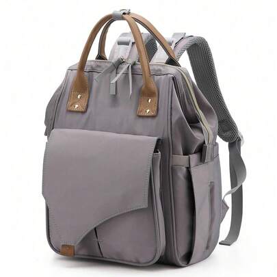 1 件多功能大容量妈咪包，轻便时尚尿布包可挂在婴儿车上