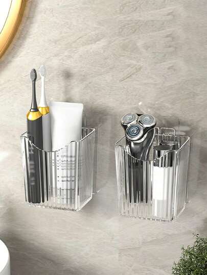 1个浴室壁挂式收纳架，可放置牙刷、牙膏、梳子、剃须刀和其他浴室用品，浴室收纳架、化妆品整理架、厨房置物架、衣柜置物架