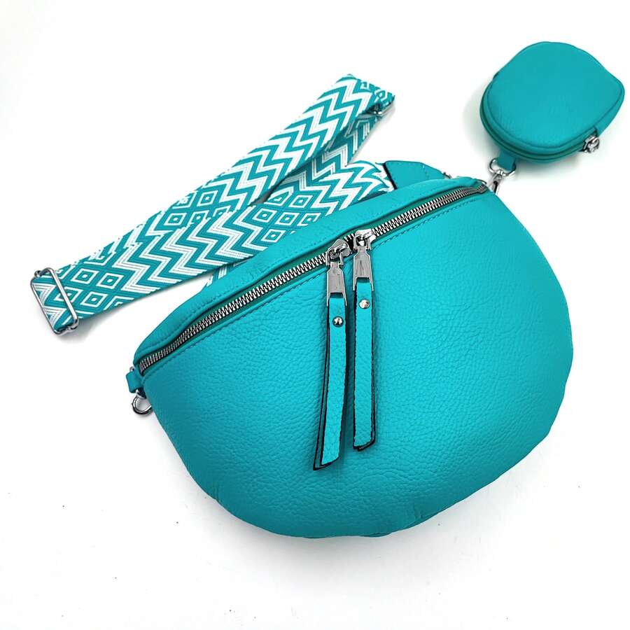 Stylish Waist Bag With An Additional Pouch And Adjustable Strap - Mint Green - View 1