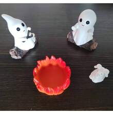 1 件幽灵篝火主题套装（不含蜡烛）万圣节装饰树脂挂件，营造梦幻氛围，适用于家居装饰、房间装饰、秋季装饰、客厅、台面柜、户外花园、节日场景布置、氛围照片道具，万圣节和周年纪念的独特礼物 - 彩色 - 查看 14