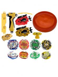 Zestaw 11 zabawek w postaci wirującego bączka z wielokolorowymi uchwytami i wyrzutnią, odpowiedni do walki, różne style, prezent świąteczny