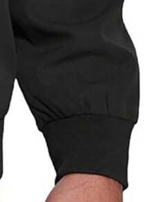 Men's Fashionable Printed Jacket, Casual Baseball Jacket, Lightweight Spring/Autumn Outerwear, Long Sleeve Zip-Up Baseball Collar Flight Jacket - Black - View 5