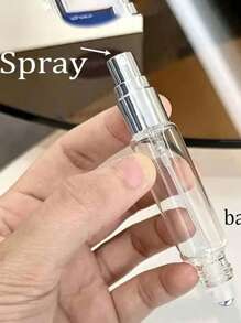 1 件装两用香水护肤喷雾瓶 - 透明玻璃，可重新填充，方便旅行，配有金色盖子和球，便携办公室和外出必备