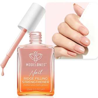 MODELONES Modelones Nail Hardener Extra Strong 8-in-1, nagelverzorgingsproducten, nagelverharder voor broze nagels, groefvuller, nagelreparatie, formules voor nagelgroei, nagelversterker, nagelverharder, basislaag 15 ml Jelly Nude