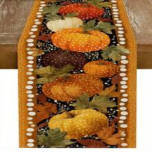 1 Piece Of Halloween Patterned Table Flag, Including Pumpkin And Black Cat, Made Of 72 Inch Knitted Polyester Fiber, Suitable For Holiday Gathering Tables, Home Kitchen Decoration, And Gifts.