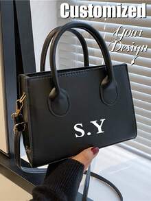 Bolso de mano de cuero PU de unicolor personalizado y personalizado, bolso cuadrado pequeño minimalista y casual, bolso de moda vintage casual para mujer, bolso de hombro mini para ir y venir, bolso cruzado de moda para salir, ideal para adolescentes, mujeres, estudiantes universitarios, principiantes y trabajadores de cuello blanco. Perfecto para la oficina, el trabajo, los negocios, el transporte. El mejor bolso de trabajo para mujeres. Bolso con inspiración retro para mujeres, glamour de Año Nuevo - Multicolor - Ver 2