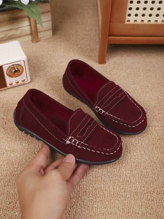 2025 Autumn/Winter Children Boys Girls Retro Soft Bottom Loafers, Kids British Style Canvas Slip-On Comfortable Flats