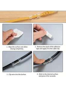 10pcs/Set No Drill Cable Clips, Wire Organizer Holders