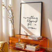 1 tranh canvas trích dẫn đầy cảm hứng - "Mọi thứ xảy ra đều có lý do" - Trang trí tường tối giản hiện đại cho phòng khách, phòng ngủ, nhà bếp, văn phòng, quán cà phê, ký túc xá, hành lang - Áp phích tư duy tích cực, không khung, nền trắng chữ đen, tranh treo tường dọc trong nhà, trang trí trong nhà | Thiết kế sạch sẽ trang trí mùa thu - Nhiều màu - Xem 3