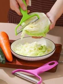 1 件装大号卷心菜切丝器、蔬菜削皮器、羽衣甘蓝刮刀和切片器，多色 - 彩色 - 查看 6