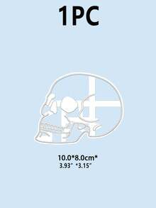 1pc Skull Design Cookie Stamp - White - View 3