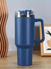 1 Pc, 40 Oz Stainless Steel, With Handle And Straw Cover, Reusable Insulated Double Wall Stainless Steel Water Bottle, Travel Cup, Ice Coffee Cup, Gift For Women, Can Hold Ice Drinks And Hot Drinks In Water Cup - Multicolor - View 6