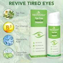 Tea Tree Eyelid Gel Cleanser For Blepharitis MGD And Dry Eye With ProVitamin B5 Hyaluronic Acid And Cucumber Extract Gentle Cleansing Soothes Itchy Eyelid And Burning Eyes 50mL