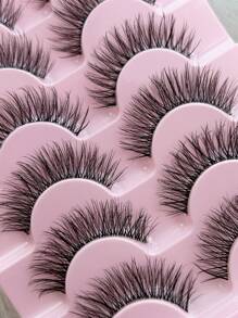Hinarin 7 perechi de gene false subțiri, gene transparente de nurcă, aspect natural, gene pufoase 3D, tijă transparentă, impermeabile, cadou pentru femei și fete