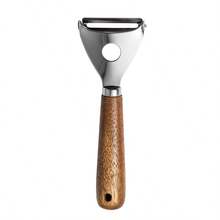 1pc Rosewood Kitchen Tool Set, Stainless Steel Peeler, Cheese Grater, Pizza Cutter, Baking Tools