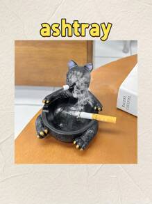 1pc Resin Multi-Color Ashtray Creative Personalized Home Living Room Anti-Flying Ash Dustproof Cute Dog Office Anti-Smell Ashtray