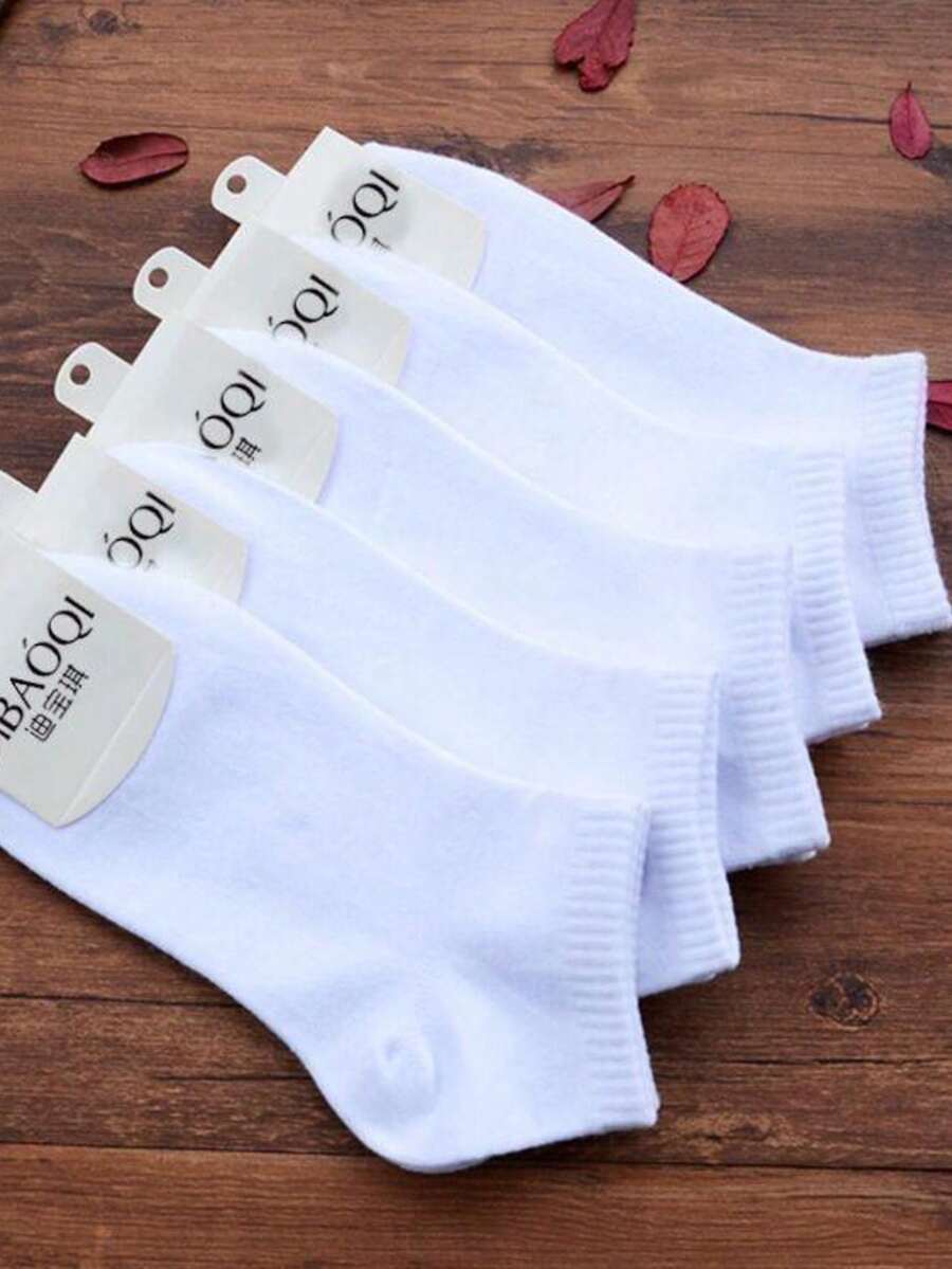 Kit 6 Pairs Unisex Youth Short Socks Summer 35-40 - trắng - Xem 1