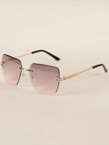 1pc/2pcs/3pcs Square Frameless Photogenic Edged Decorative Fashion Glasses - Ombre - View 22