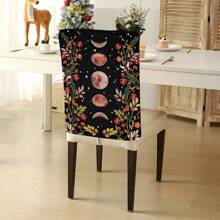 1 Stück/4 Stücke/6 Stücke/10 Stücke Mond & Sternenhimmel, Grünes Blatt & Blumenmuster Kurz-Plüsch Stuhlbezug, abnehmbarer Kurz-Plüsch Material Stuhlschutz Überzug, geeignet für alle Jahreszeiten, Feiertags-Dekoration, für Esszimmer, Wohnzimmer, Haushaltsstühle, mit Rückenschutz, passend für Esszimmer, Büro, Wohnzimmer, Hotel und Heimdekoration