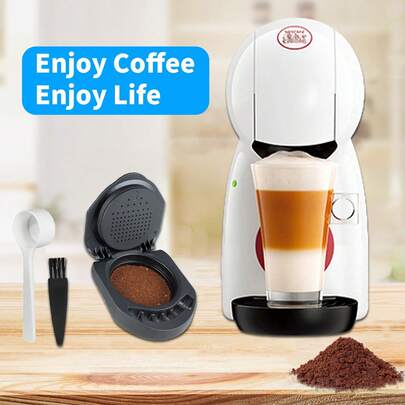 1pc Reusable Coffee Adapter For ,Refillable Converter Compatiable For Piccolo XS/Genio S,Diy Your Favorite Coffee Powder (1 Adapter)