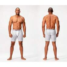 Men's Cool Dry Mesh Boxer Trunks 6-Inch Briefs, 3-Pack - 9吋(黑色/海軍藍/白色) - 查看 9