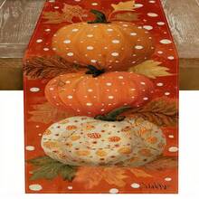 1 Piece Of Halloween Patterned Table Flag, Including Pumpkin And Black Cat, Made Of 72 Inch Knitted Polyester Fiber, Suitable For Holiday Gathering Tables, Home Kitchen Decoration, And Gifts.