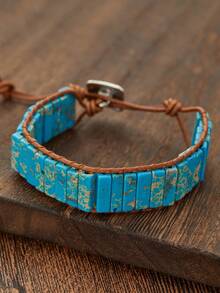 1件复古波西米亚风手工串珠手链，男士，色彩缤纷的波西米亚风人造首饰，适合日常佩戴和圣诞礼物，四季皆宜的配饰 - 手繩 - 查看 16