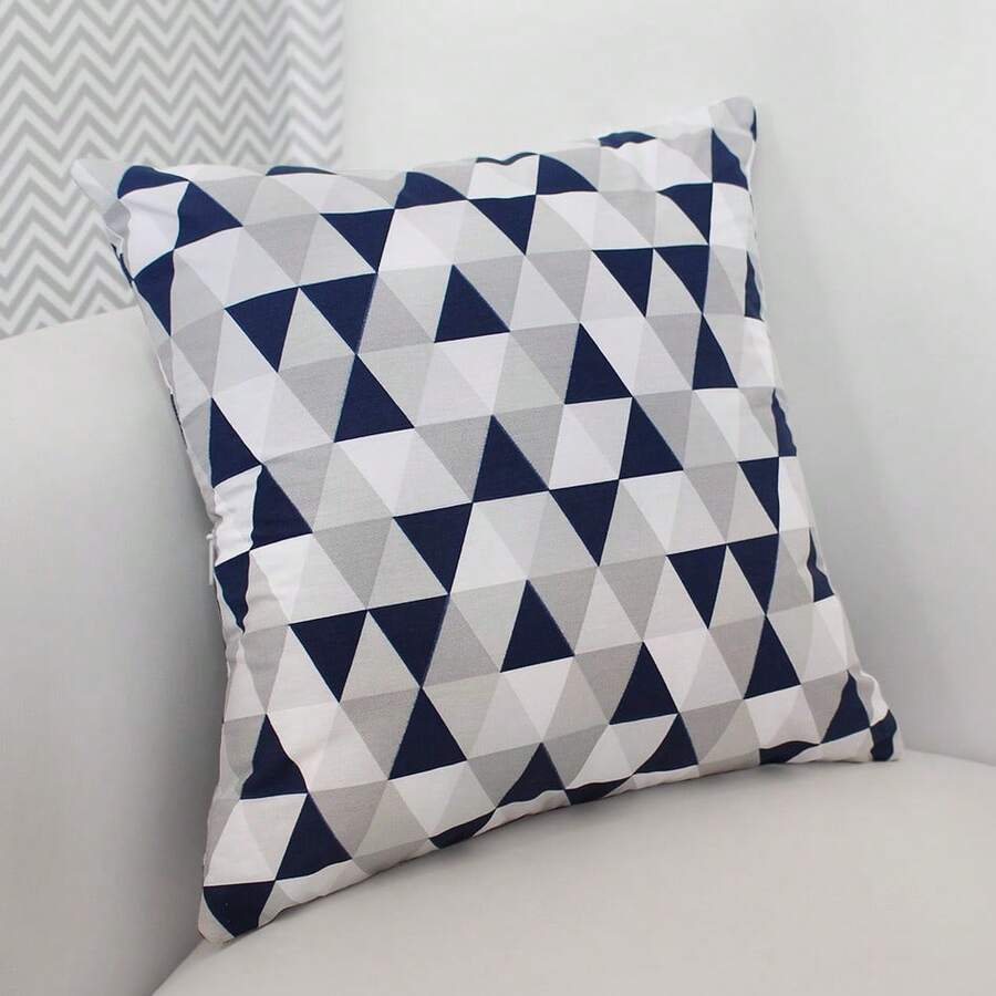 Printed Decorative Pillow With Full Zipper, Super Washable - Marine Diamond - View 1