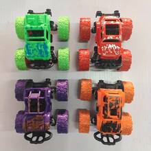 4pcs Friction-Powered Monster Trucks For Youngsters 3+ | Push & Go, Double-Direction Inertia Cars With 360° Rotation | Durable Pull Back Vehicle Set - Perfect Birthday Gift