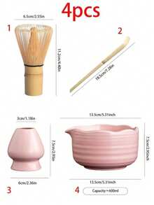 5pcs/Set Song Dynasty Green Tea Bowl, Matcha Whisk, Matcha Scoop, Matcha Stirrer, Kiln Changing Tea Ceremony Tools Set - Multicolor - View 6