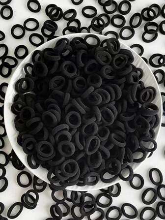 100/200 Stücke Mini Haarband für Frauen, geeignet zum Binden der Haare ohne sie zu beschädigen. Sie haben eine gute Elastizität und ein Daumenring, der sich für DIY Haarzubehör eignet.
