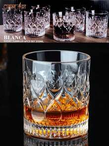 1 pezzo Bicchiere da whisky intagliato, bicchiere vintage, bicchiere per bevande forti di tipo a tamburo, bicchiere da bar con rilievi, bicchiere da bere con base pesante, bicchiere da cocktail vintage per bourbon, scotch, superalcolici, acqua, succhi, essenziale per il bar di casa, regalo per adulti, uomini e donne, regalo di Ognissanti