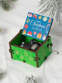 1 pieza Caja de música con cascabeles navideños, adorno de madera con campanas, decoración de Santa Claus viene a la ciudad, adecuado para Navidad, regalos festivos, decoración del hogar - Multicolor - Ver 33