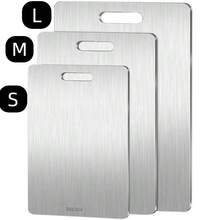 1pc High-Quality Double-Sided Stainless Steel Cutting Board - Reinforced Durable, Anti-Mold, Suitable For Kitchen And Dining, Easy To Clean With Water, Hygienic
