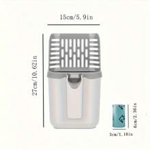 1pc Cat Litter Scoop With Integrated Waste Bag Dispenser, Made Of Durable PP Material, Deep Scoop Design, High Cleaning Efficiency, Suitable For All Cat Breeds - Tool For Maintaining Pet Litter Boxes. - Multicolor - View 6