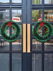 1 pieza Decoración de corona de Navidad, corona floral pequeña de 25cm/30cm para centro comercial, hotel, escaparate, entrada, decoración del hogar, decoraciones navideñas, decoración de habitación, decoraciones navideñas de invierno, regalos de Navidad, decoración navideña - Multicolor - Ver 7