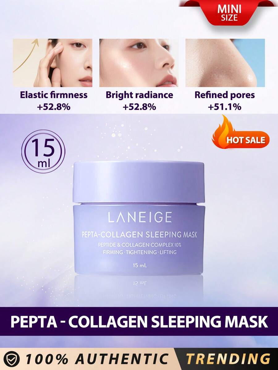 Laneige [Mini] Pepta - Collagen Sleeping Mask 15ml / Peptide & Collagen Complex 10% / Firming & Tightening & Lifting - New - 15ml - View 1