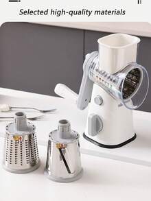 1 多功能蔬菜切片机，手摇滚筒切片机，三合一切片机，立式蔬菜切片机，奶酪切片机，厨房小工具 - 白灰色 - 查看 6