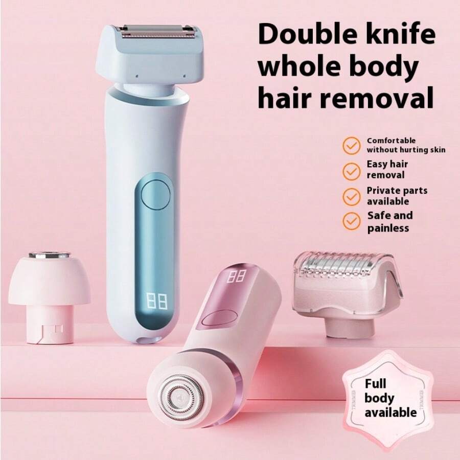 Livora 女士电动剃须刀，Silk Glide Pro 剃须刀，可充电电动修剪器，适用于比基尼、阴毛、腿毛、身体、干湿两用