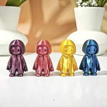 1/2 件 3D 万圣节装饰小雕像 - 带连帽斗篷和富有表现力的眼睛，耐用塑料，适合室内外装饰，适合家庭/办公室/庭院，无需电力，全年趣味装饰，派对装饰，坚固的设计，创意家居装饰