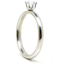 Delicate Elegant Solitaire Ring Pair Kit Refined Stainless Steel Shiny Crystal Stone - 銀色 - 查看 5