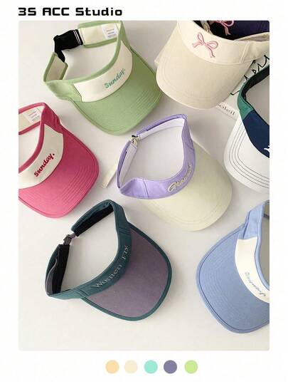 甜美刺绣蝴蝶结镂空顶帽，适合女士佩戴，夏季外出或海滩防晒效果极佳。色彩鲜艳的拼接镂空顶棒球帽，适合慢跑等户外活动，也适合春夏季节家长佩戴。